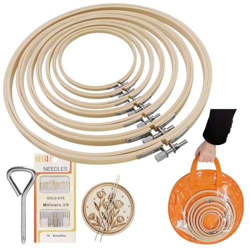 SNAIL GARDEN 7 Pcs 7 Größen Runde Stickrahmen Set,Bambus-Stickerei Ringe,Kreuzstich Hoop 8cm bis 23cm für Handwerk nähen mit Sticknadeln,magnetische Nadelkissen,Schraubendreher,Aufbewahrungstasche SNAIL GARDEN 7 Pcs 7 Größen Runde Stickrahmen Set,Bambus-Stickerei Ringe,Kreuzstich Hoop 8cm bis 23cm für Handwerk nähen mit Sticknadeln,magnetische Nadelkissen,Schraubendreher,Aufbewahrungstasche von SNAIL GARDEN