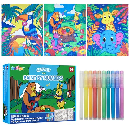 SNEILJOY Malen nach Zahlen für Kinder ab 6-12 Jahren, DIY Handgemalt Ölgemälde Leinwand Kits, Mädchen Geschenke 5 6 7 Jahre. von SNEILJOY