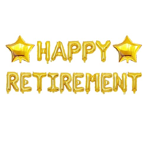 SNFHWL Happy Retirement Gold Luftballons, Ruhestand Party Schild Wimpelkette Dekorationen SNFHWL Happy Retirement Gold Luftballons, Ruhestand Party Schild Wimpelkette Dekorationen von SNFHWL
