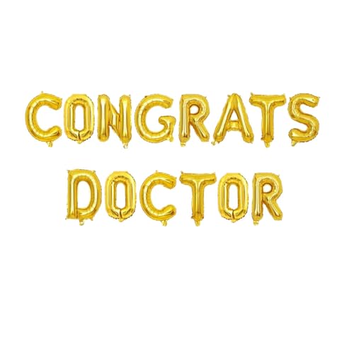 SNFHWL Luftballons mit Aufschrift "Congrats Doctor", goldenes Glitzer, Congrats Grad-Banner, Doktor-Abschlussparty-Schild, Dekorations-Zubehör von SNFHWL