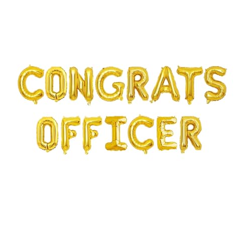 SNFHWL Luftballons mit Aufschrift "Congrats Officer", Polizeiakademie, Abschlussfeier, Polizei-Promotion-Party-Wimpelkette, Ruhestandsparty-Dekorationen von SNFHWL