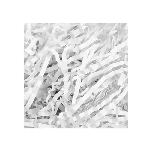 Papierschnipsel 200 g mehrere bunte Papierschnitzel Geschenkbox-Füller Hochzeit Geburtstagsparty Dekoration Crinkle Cut Verpackung Geschenkschnitzelpapier Zur Dekoration(White) von SNGUOQ