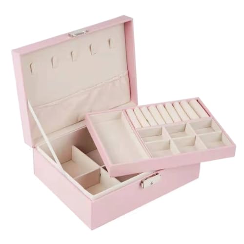 SNHHNSW Box Doppelschicht PU Leder Aufbewahrungsbox Ohrringe Ohrringe Halskette Aufbewahrungsbox Armband Box Schmuckschatulle SNHHNSW Box Doppelschicht PU Leder Aufbewahrungsbox Ohrringe Ohrringe Halskette Aufbewahrungsbox Armband Box Schmuckschatulle von SNHHNSW
