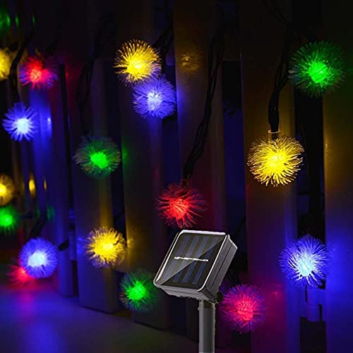 SNOMYRS 50 LED Solar Schneekugel Lichterkette für Garten Hof Party Decor (Mehrfarbig) von SNOMYRS