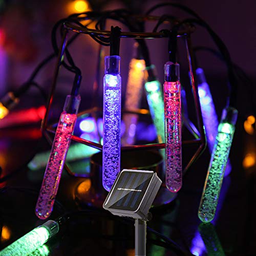 SNOMYRS Solar-Lichterkette für den Außenbereich, mit 30 LEDs, 4,2 m, wasserdicht, für Party, Hochzeit, Garten, Weihnachten, Zimmer, Veranda, Dekoration (mehrfarbig) von SNOMYRS