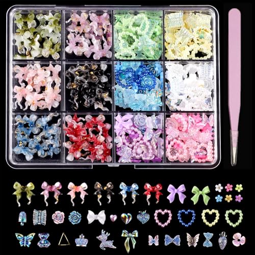 650 Pcs Nagel-Charms Schleife Strasssteine,Charms Nägel Farbe Glitzersteine Nägel,Nail Art Zubehör Blume,Kristall,Diamant,Geeignet für Damen und Mädchen Diy-Maniküre Mit 1 Pinzette 650 Pcs Nagel-Charms Schleife Strasssteine,Charms Nägel Farbe Glitzersteine Nägel,Nail Art Zubehör Blume,Kristall,Diamant,Geeignet für Damen und Mädchen Diy-Maniküre Mit 1 Pinzette von SNONESIY