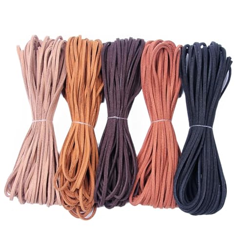 Lederband für Ketten 5 Bände Lederschnur 10m*3mm Lederband für Ketten 3 Farben Wildleder Schnur,Weich,Langlebig und Schneidbar,Perfekt für DIY-Armbänder,Halsketten,Schmuck,Kunsthandwerk Lederband für Ketten 5 Bände Lederschnur 10m*3mm Lederband für Ketten 3 Farben Wildleder Schnur,Weich,Langlebig und Schneidbar,Perfekt für DIY-Armbänder,Halsketten,Schmuck,Kunsthandwerk von SNONESIY