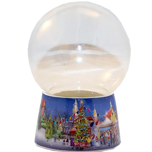 70003 Bastelset DIY Schneekugel Do it Yourself mit Glaskugel und Porzellansockel Weihnachtsmarkt romantisch Spieluhr möglich – 100mm Durchmesser von SNOWGLOBE for you - DO IT YOURSELF