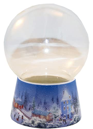 Bastelset DIY Schneekugel Do it Yourself mit Glaskugel und Porzellansockel Winterlandschaft hell Spieluhr möglich – 100mm Durchmesser - 72070 von SNOWGLOBE for you - DO IT YOURSELF