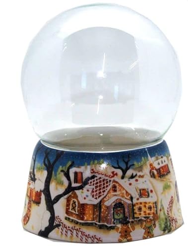 72004 Bastelset DIY Schneekugel Do it Yourself mit Glaskugel und Porzellansockel Zuckerbäckerhaus Spieluhr möglich – 100mm Durchmesser von SNOWGLOBE for you - DO IT YOURSELF