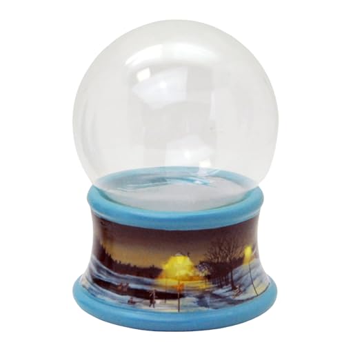 Bastelset DIY Schneekugel Do it Yourself mit Glaskugel und Kunststeinsockel Winterlandschaft Blauer Rand Spieluhr möglich – 100mm Durchmesser - 40113 von SNOWGLOBE for you - DO IT YOURSELF