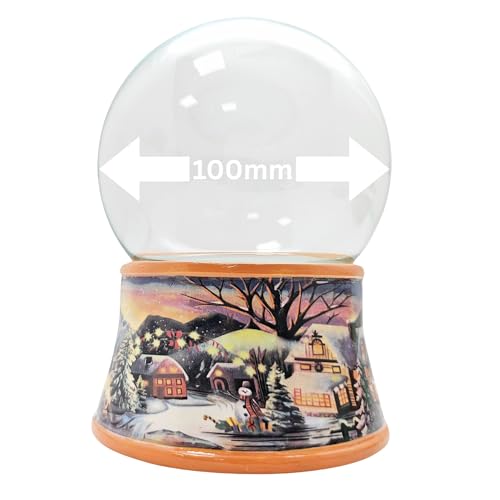 Bastelset DIY Schneekugel Do it Yourself mit Glaskugel und Kunststeinsockel Winterlandschaft Ocker | Spieluhr möglich | H: 140mm B: 100mm | 40124 von SNOWGLOBE for you - DO IT YOURSELF