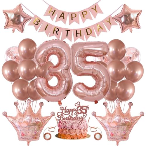 35. Geburtstag Dekorationen Frauen 35 Geburtstag Frauen Luftballons 35 Geburtstag Frau Deko 35. Geburtstag Frau Rosegold Tortendeko Geburtstagsdeko 35. Geburtstag Ballon 35 Jahr Frau Geburtstagsdeko von SNOWZAN