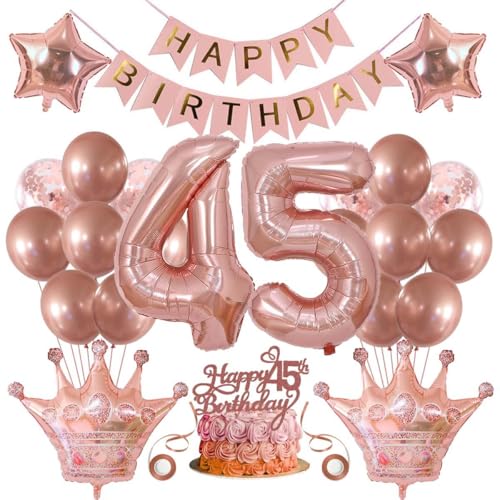 45. Geburtstag Dekorationen Frauen 45 Geburtstag Frauen Luftballons 45 Geburtstag Frau Deko 45. Geburtstag Frau Rosegold Tortendeko Geburtstagsdeko 45. Geburtstag Ballon 45 Jahr Frau Geburtstagsdeko von SNOWZAN