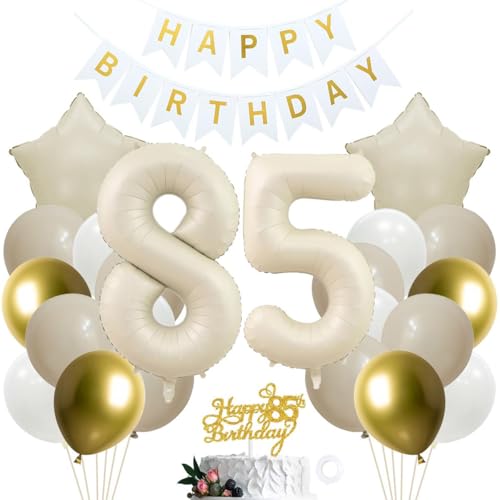 SNOWZAN 85. Geburtstag Deko Weiß Gold für Mädchen Junge - Kuchen Topper Party Dekoration - 85th Birthday Decorations für 85 Jahre Geburtstagsdeko SNOWZAN 85. Geburtstag Deko Weiß Gold für Mädchen Junge - Kuchen Topper Party Dekoration - 85th Birthday Decorations für 85 Jahre Geburtstagsdeko von SNOWZAN