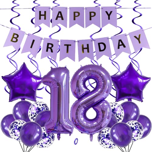 SNOWZAN Luftballons 18. Geburtstag Dekoration Lila 40 Zoll Riesen Zahlen Ballons,Latex Folienballons 25 Stück SNOWZAN Luftballons 18. Geburtstag Dekoration Lila 40 Zoll Riesen Zahlen Ballons,Latex Folienballons 25 Stück von SNOWZAN