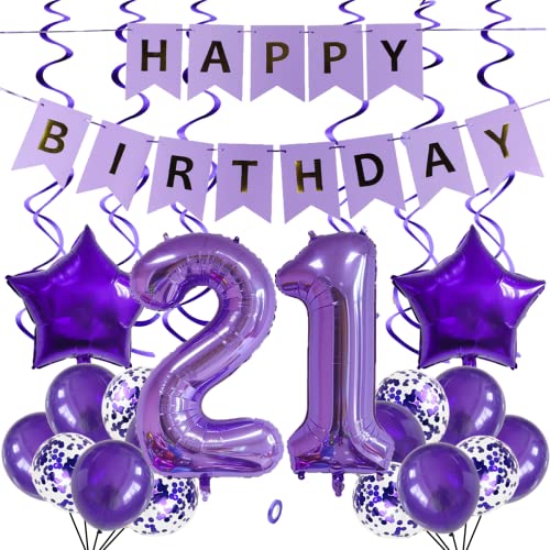 SNOWZAN Luftballons 21. 12. Geburtstag Dekoration Lila 40 Zoll Riesen Zahlen Ballons,Latex Folienballons 25 Stück SNOWZAN Luftballons 21. 12. Geburtstag Dekoration Lila 40 Zoll Riesen Zahlen Ballons,Latex Folienballons 25 Stück von SNOWZAN