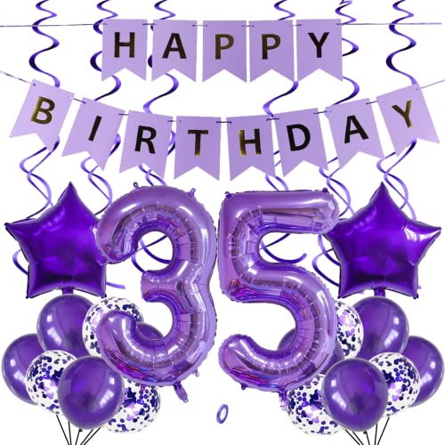 SNOWZAN Luftballons 35. Geburtstag Dekoration Lila 40 Zoll Riesen Zahlen Ballons,Latex Folienballons 25 Stück SNOWZAN Luftballons 35. Geburtstag Dekoration Lila 40 Zoll Riesen Zahlen Ballons,Latex Folienballons 25 Stück von SNOWZAN