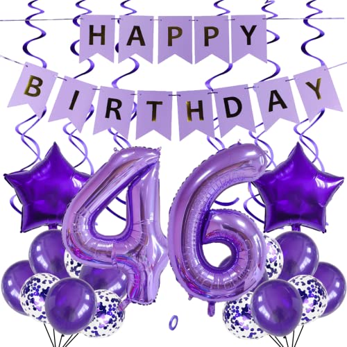 SNOWZAN Luftballons 46. Geburtstag Dekoration Lila 32 Zoll Riesen Zahlen Ballons,Latex Folienballons 25 Stück SNOWZAN Luftballons 46. Geburtstag Dekoration Lila 32 Zoll Riesen Zahlen Ballons,Latex Folienballons 25 Stück von SNOWZAN