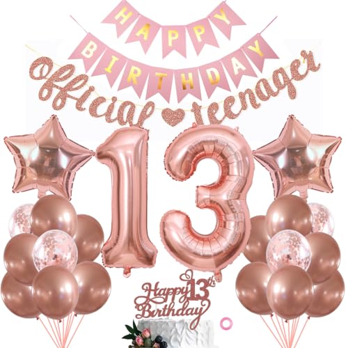 SNOWZAN Offizielle Teenager 13. Geburtstag Dekorationen Mädchen Jungen Rosegold 13 Geburtstag Deko Junge Mädchen Ballon Deko 13. Geburtstagsdeko Junge Geburtstag Tortendeko Luftballon 13.geburtstag SNOWZAN Offizielle Teenager 13. Geburtstag Dekorationen Mädchen Jungen Rosegold 13 Geburtstag Deko Junge Mädchen Ballon Deko 13. Geburtstagsdeko Junge Geburtstag Tortendeko Luftballon 13.geburtstag von SNOWZAN
