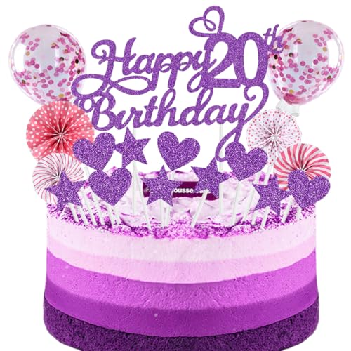 SNOWZAN Tortendeko 20 Geburtstag Purpur Rosa Kuchen Topper Happy 20 Birthday Cake Topper 20 Kuchendeko Geburtstag Kuchen Deko 20 Geburtstag Junge Tortendeko 20 Geburtstag Mädchen 20.geburtstag Mädchen SNOWZAN Tortendeko 20 Geburtstag Purpur Rosa Kuchen Topper Happy 20 Birthday Cake Topper 20 Kuchendeko Geburtstag Kuchen Deko 20 Geburtstag Junge Tortendeko 20 Geburtstag Mädchen 20.geburtstag Mädchen von SNOWZAN