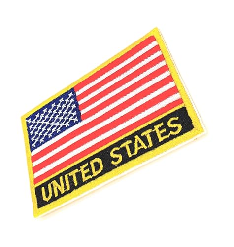 Aufnäher mit USA-Flagge zum Aufbügeln, bestickter Stoff, zum Aufnähen, Transfer für Kleidung, 8 cm x 5 cm, rechteckig, 1 Stück Aufnäher mit USA-Flagge zum Aufbügeln, bestickter Stoff, zum Aufnähen, Transfer für Kleidung, 8 cm x 5 cm, rechteckig, 1 Stück von SNS Components