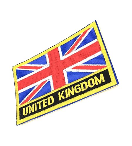 Aufnäher zum Aufbügeln, Motiv: Flagge des Vereinigten Königreichs, bestickter Stoff, zum Aufnähen, für Kleidung, 8 cm x 5 cm, rechteckig, 1 Stück Aufnäher zum Aufbügeln, Motiv: Flagge des Vereinigten Königreichs, bestickter Stoff, zum Aufnähen, für Kleidung, 8 cm x 5 cm, rechteckig, 1 Stück von SNS Components