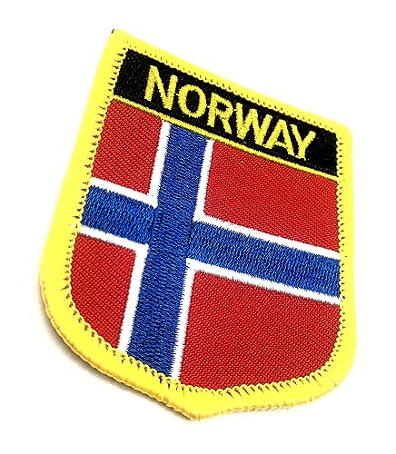 Aufnäher zum Aufbügeln, Motiv: Norwegische Skandinavische Flagge, bestickt, zum Aufnähen, 1 Stück Aufnäher zum Aufbügeln, Motiv: Norwegische Skandinavische Flagge, bestickt, zum Aufnähen, 1 Stück von SNS Components