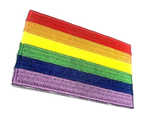 Aufnäher zum Aufbügeln, Motiv: Regenbogen-Gay-Pride, LGBT, bestickter Stoff, zum Aufnähen, für Kleidung, 8 cm x 5 cm, rechteckig, 1 Stück Aufnäher zum Aufbügeln, Motiv: Regenbogen-Gay-Pride, LGBT, bestickter Stoff, zum Aufnähen, für Kleidung, 8 cm x 5 cm, rechteckig, 1 Stück von SNS Components