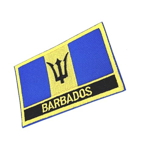 Barbados Aufnäher zum Aufbügeln mit Landesflagge, bestickter Stoff, zum Aufnähen, Transfer für Kleidung, 8 cm x 5 cm, rechteckig, 1 Stück Barbados Aufnäher zum Aufbügeln mit Landesflagge, bestickter Stoff, zum Aufnähen, Transfer für Kleidung, 8 cm x 5 cm, rechteckig, 1 Stück von SNS Components