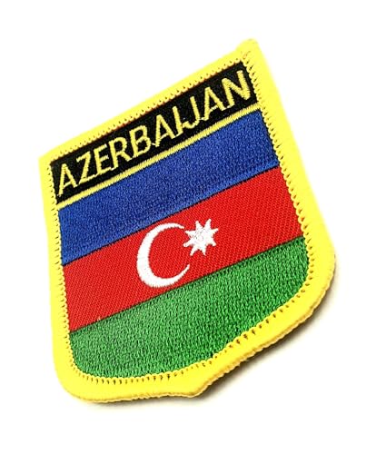 Bestickter Aufnäher mit Flagge von Aserbaidschan, zum Aufnähen oder Aufbügeln von SNS Components