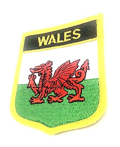 SNS Components Stoffaufnäher, Motiv: Wales, walisische Cymru, roter Drachen, zum Aufbügeln, 1 Stück, Rechteckig, Mittel, Stoff Stickerei SNS Components Stoffaufnäher, Motiv: Wales, walisische Cymru, roter Drachen, zum Aufbügeln, 1 Stück, Rechteckig, Mittel, Stoff Stickerei von SNS Components