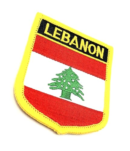 Libanon libanesische Flagge des Nahen Ostens zum Aufbügeln bestickter Stoff zum Aufnähen, 1 Stück Libanon libanesische Flagge des Nahen Ostens zum Aufbügeln bestickter Stoff zum Aufnähen, 1 Stück von SNS Components