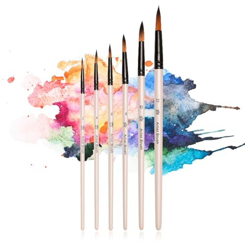 Pinselset, Professionelles Pinsel Set Nylon Acrylpinsel 6 Teilig Künstlerpinsel Rund Malpinsel Acrylfarben Pinsel Micro Detail Aquarellpinsel für Acryl Aquarell ölgemälde Pinselset, Professionelles Pinsel Set Nylon Acrylpinsel 6 Teilig Künstlerpinsel Rund Malpinsel Acrylfarben Pinsel Micro Detail Aquarellpinsel für Acryl Aquarell ölgemälde von SNSYGN