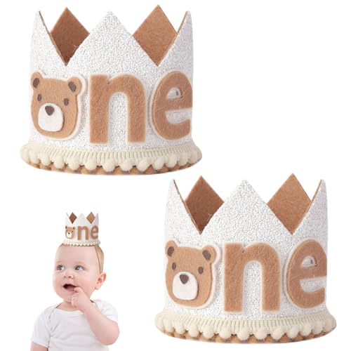 SNSYGN Hut zum 1. Geburtstag, Bärenkrone, Partyhüte, Geburtstagshüte, Dekorationen für Jungen und Mädchen zum ersten Geburtstag, Feier-Geschenk SNSYGN Hut zum 1. Geburtstag, Bärenkrone, Partyhüte, Geburtstagshüte, Dekorationen für Jungen und Mädchen zum ersten Geburtstag, Feier-Geschenk von SNSYGN
