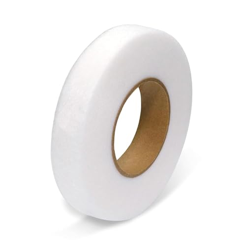 SNZ Saumband Zum Aufbügeln, 64 Meter x 20 mm Breite Bügelband zum Aufbügeln auf Textilien wie Hosen Vorhänge Hochwertiges Saumfließ, Bügelkleber Gardinen besser als nähen Saumvlies Weiß von SNZ