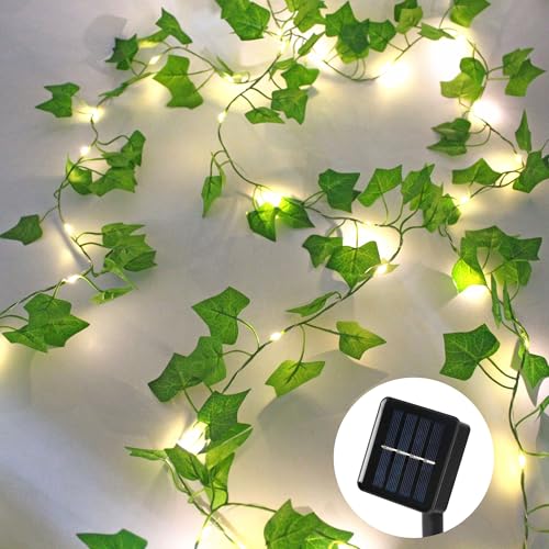 SOAIY LED Efeu Lichterkette außen Solar Lichterkette 10M 100LEDs 8 Lichtmodi Efeu Solarlichterkette wasserdicht Efeu Girlande Lichterkette für Garten Terrasse Balkon Hochzeiten Partys Geburtstagsdeko von SOAIY