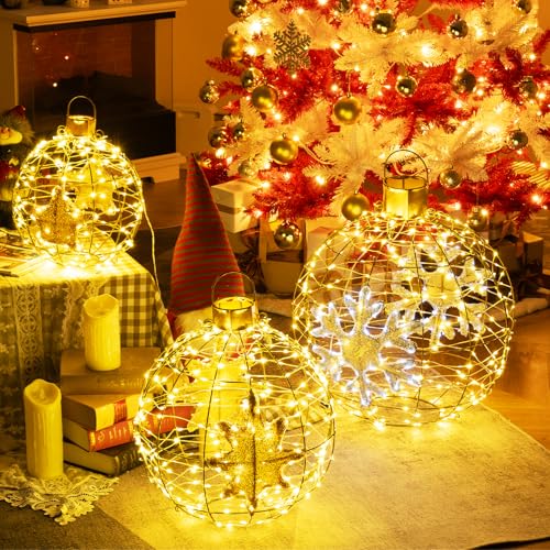 SOARS 3er Set Weihnachtsbeleuchtung außen & innen, Hängende Kugel Lichter mit 732 LED-Lichtern, Weihnachtsdeko Lichterkette mit Schneeflocken- und Sternmuster, wasserdicht für Garten Party SOARS 3er Set Weihnachtsbeleuchtung außen & innen, Hängende Kugel Lichter mit 732 LED-Lichtern, Weihnachtsdeko Lichterkette mit Schneeflocken- und Sternmuster, wasserdicht für Garten Party von SOARS
