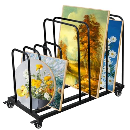 SOCROTO Kunst-Leinwand-Aufbewahrungsregal, Kunst-Aufbewahrungs-Organizer mit Rollen, Metall-Kunst-Abtropfgestell für Leinwandtafeln, Panel, Basteln, Trocknen, ideal für Kunststudios, Werkstätten SOCROTO Kunst-Leinwand-Aufbewahrungsregal, Kunst-Aufbewahrungs-Organizer mit Rollen, Metall-Kunst-Abtropfgestell für Leinwandtafeln, Panel, Basteln, Trocknen, ideal für Kunststudios, Werkstätten von SOCROTO