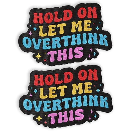 SODAVA Aufnäher, Aufschrift "Hold On Let Me Overthink This", lustig, bestickt, zum Aufbügeln, buntes Accessoire für Jacke, Rucksack, Mütze, Geschenk für Teenager, Studenten, Überdenker, 2 Stück, 7,6 SODAVA Aufnäher, Aufschrift "Hold On Let Me Overthink This", lustig, bestickt, zum Aufbügeln, buntes Accessoire für Jacke, Rucksack, Mütze, Geschenk für Teenager, Studenten, Überdenker, 2 Stück, 7,6 von SODAVA