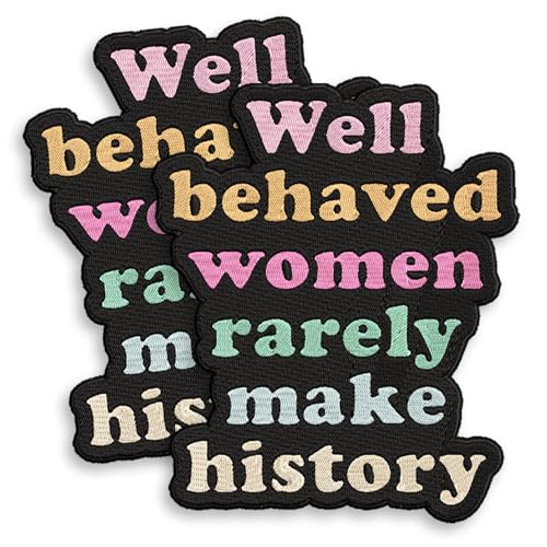 SODAVA Aufnäher mit Aufschrift "Well Behaved Women Rarely Make History" – Feministische Aufnäher zum Aufbügeln für Jacken, Tragetaschen, Rucksäcke – Empowerment-Zitat zum Aufnähen oder Aufbügeln, 2 SODAVA Aufnäher mit Aufschrift "Well Behaved Women Rarely Make History" – Feministische Aufnäher zum Aufbügeln für Jacken, Tragetaschen, Rucksäcke – Empowerment-Zitat zum Aufnähen oder Aufbügeln, 2 von SODAVA