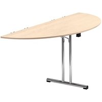 SODEMATUB Mehrzwecktisch ahorn halbrund, Rundrohr chrom, 140,0 x 70,0 x 74,0 cm von SODEMATUB