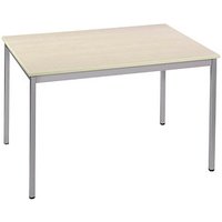 SODEMATUB Mehrzwecktisch ahorn, alu rechteckig, Vierkantrohr alu, 120,0 x 60,0 x 74,0 cm von SODEMATUB