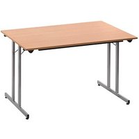 SODEMATUB Mehrzwecktisch buche rechteckig, Vierkantrohr silber, 160,0 x 80,0 x 74,0 cm SODEMATUB Mehrzwecktisch buche rechteckig, Vierkantrohr silber, 160,0 x 80,0 x 74,0 cm von SODEMATUB