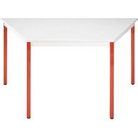 SODEMATUB Mehrzwecktisch lichtgrau, rot Trapezform, Vierkantrohr rot, 60,0/120,0 x 60,0 x 74,0 cm von SODEMATUB