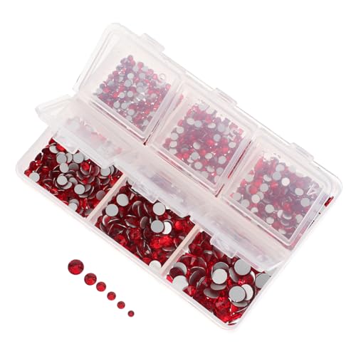 SOESFOUFU 1 Box Flache Strass Accessoires, Nagelkunst, Glänzende Nagel Strasssteine, DIY Maniküre Schmuck, Strasssteine ​​Zum Basteln, DIY Nagelkunst Zubehör, Nagel Charms, Flache von SOESFOUFU