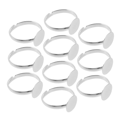 SOESFOUFU 10 Stück Teiliges Verstellbare Ringrohlinge aus Zinklegierung Diy Finger Ringe Basen für Schmuckherstellung für Bastelprojekte und Persönliche Accessoires von SOESFOUFU