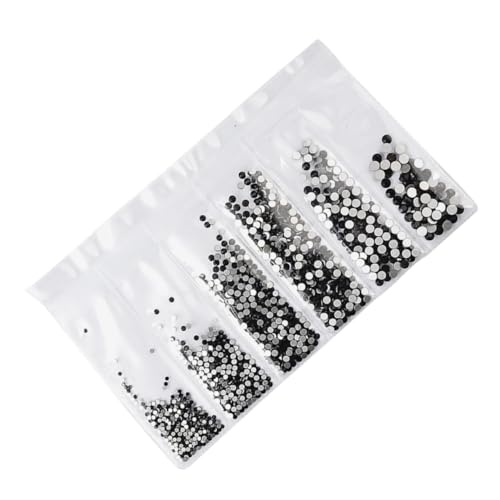 SOESFOUFU 1364 Stück Teiliges Strasssteine Nageldekorationen Schwarz Glassteine in Verschiedenen Langlebige DIY Maniküre Zubehör für Frauen und Professionelle Nail Art Gestaltung von SOESFOUFU