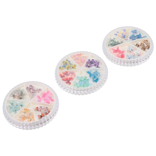 SOESFOUFU 3 Boxen Schmetterlings Nagelaufkleber Boxen mit Kreativen Nail Art Dekorationen für Maniküre Geeignet für Frauen für DIY Nageldesigns und Kunstwerke von SOESFOUFU