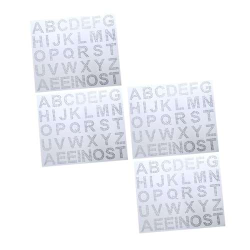 SOESFOUFU 4Blätter Glitzer Buchstaben Aufkleber Multifunktionale Strass Aufkleber für DIY Dekoration Kleidung Taschen und SOESFOUFU 4Blätter Glitzer Buchstaben Aufkleber Multifunktionale Strass Aufkleber für DIY Dekoration Kleidung Taschen und von SOESFOUFU